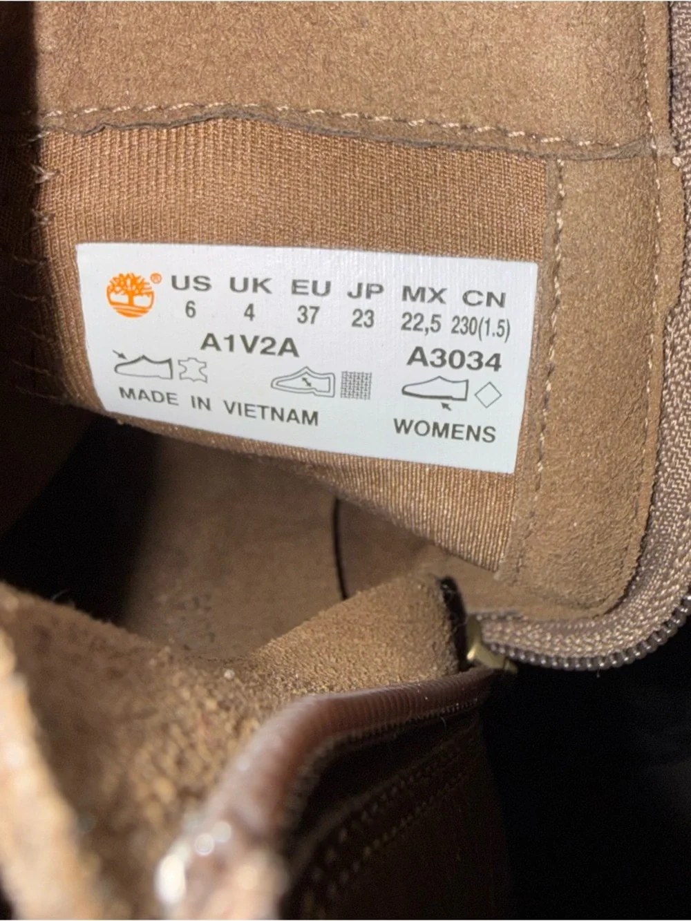 Timberland Tillston Peep Toe Booties in brown leather size 6 - Picture 8 of 8